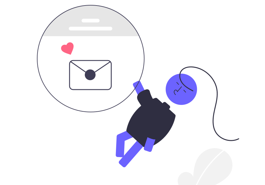 icon of a figure sending email messages