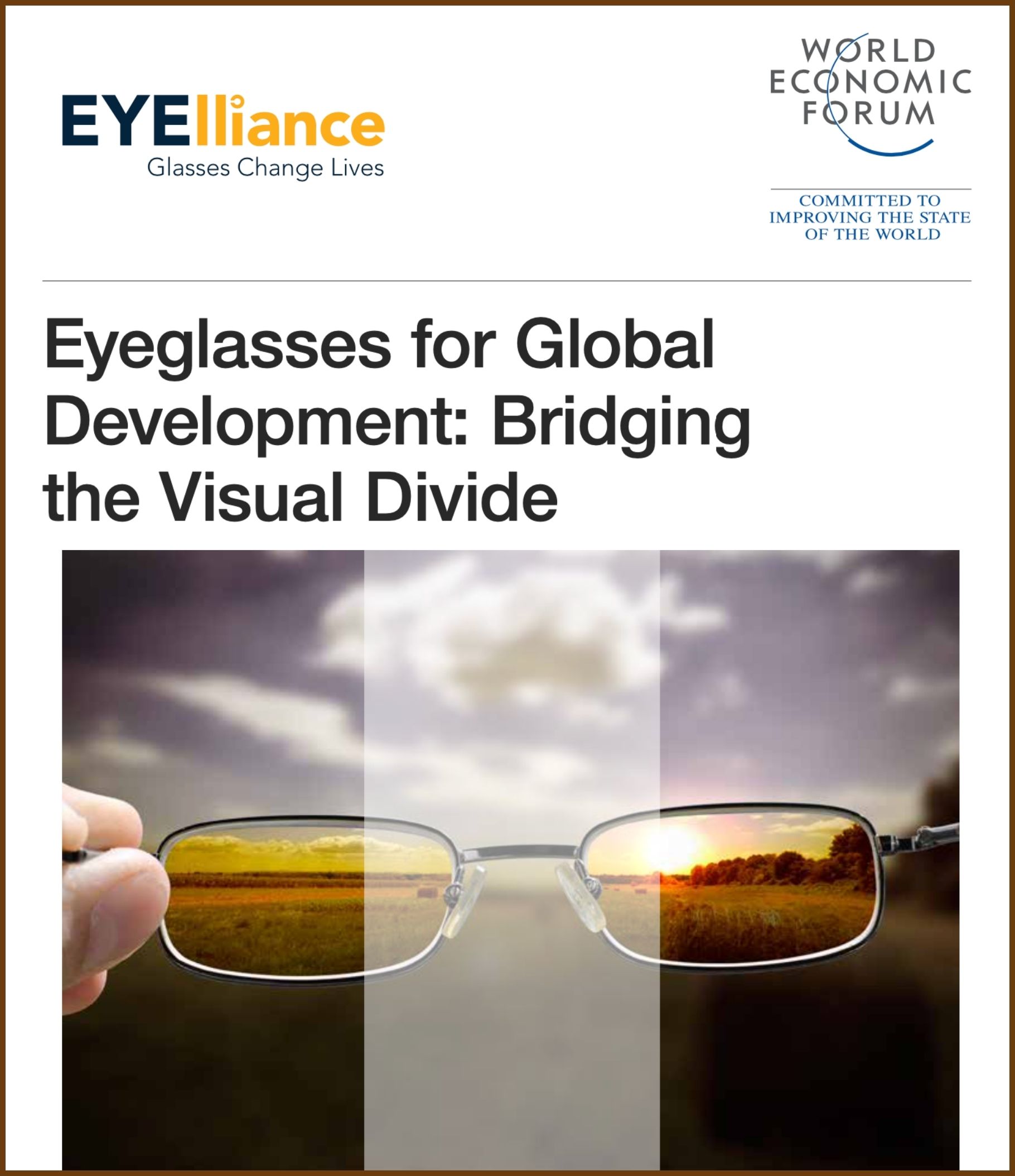 Cover of the report 'Eyeglasses for Global Development: Briding the Visual Divide'