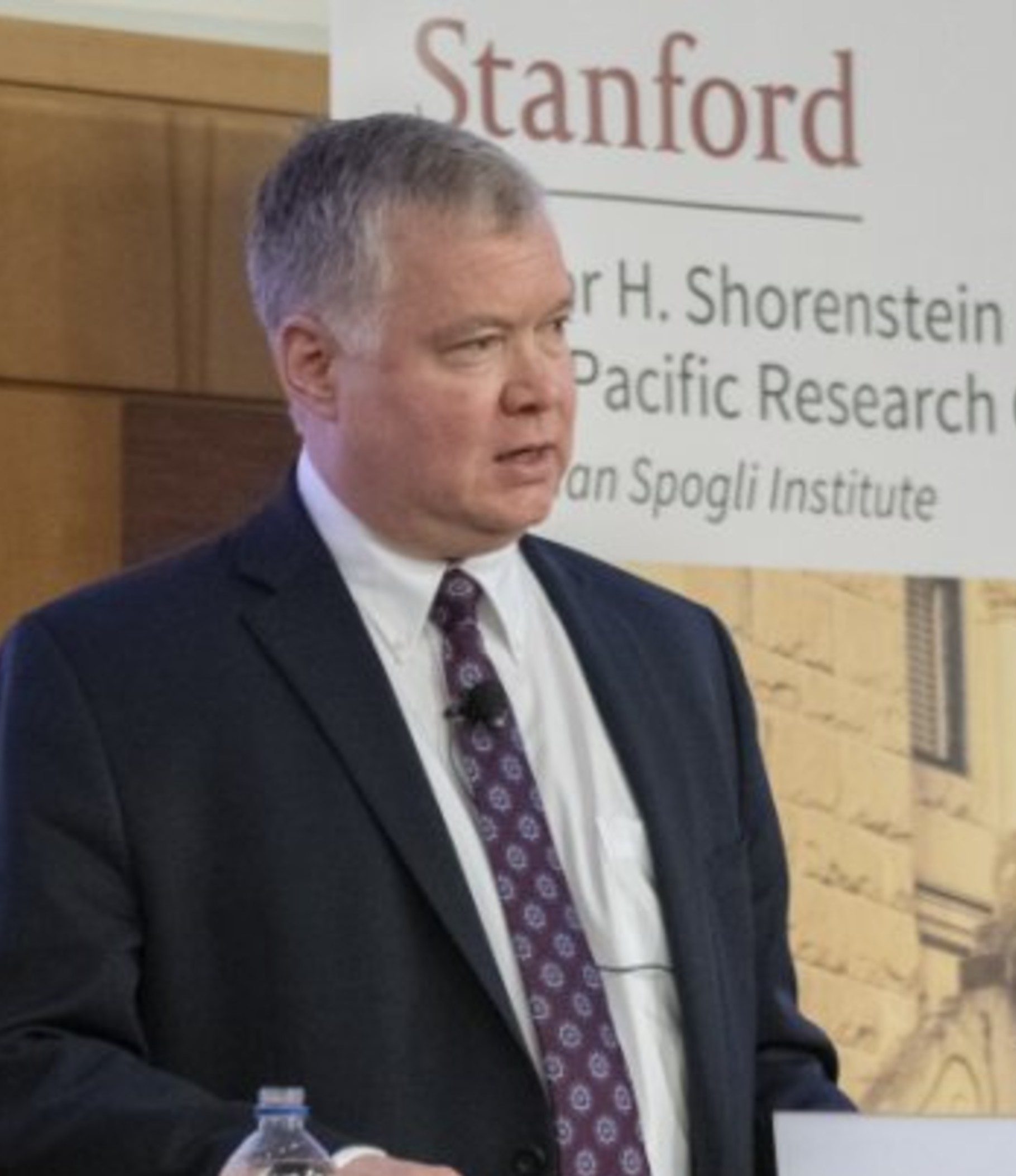 Stephen Biegun speaking at a podium