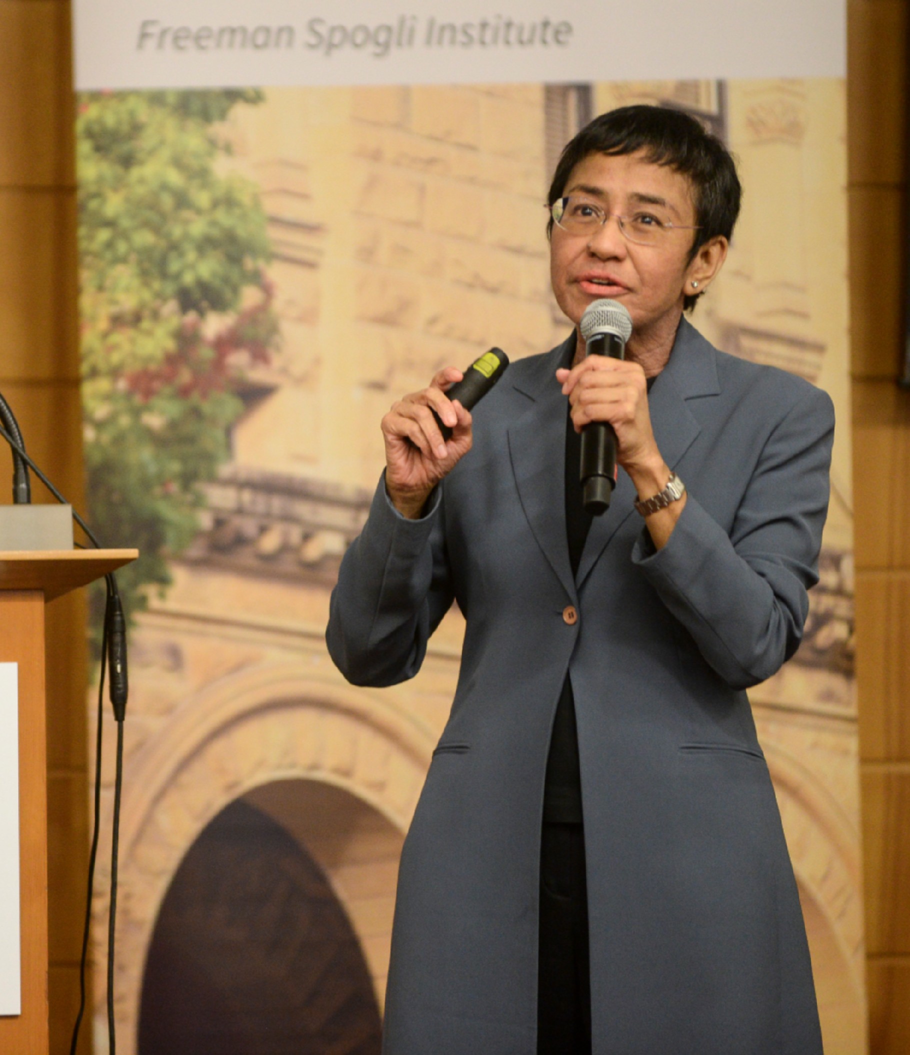 Maria Ressa speaking at Stanford