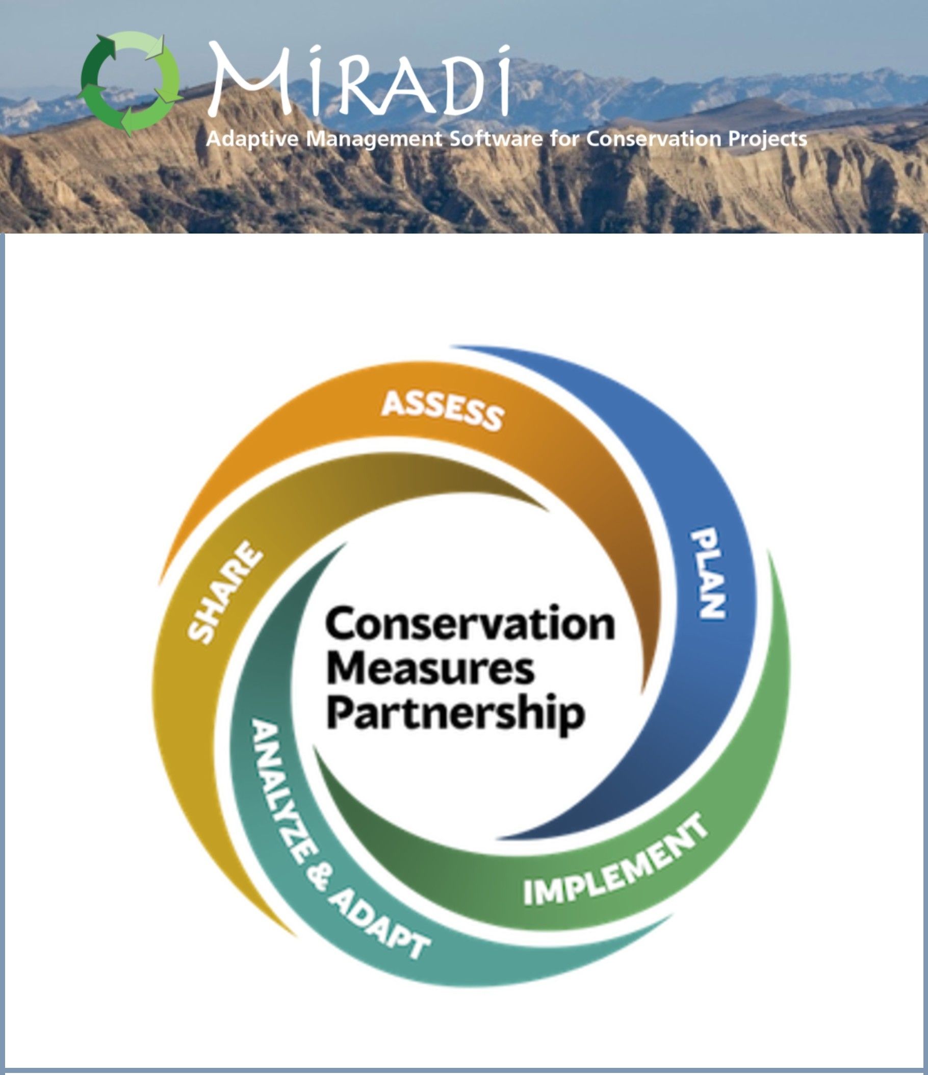 Screenshot of the Miradi app for conservation management